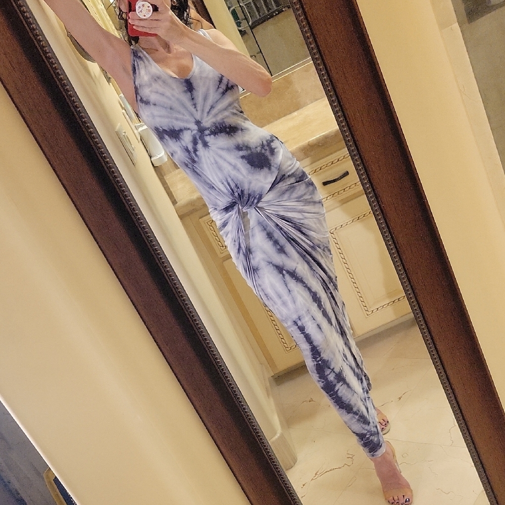 Young Fabulous & Broke Blue and White Maxi Dress,  XS